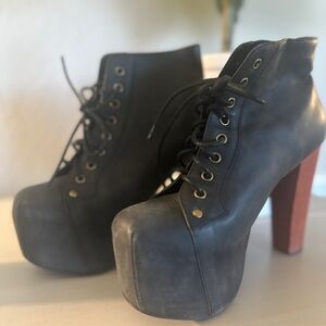 Jeffrey Campbell Black Platform Ankle Boots